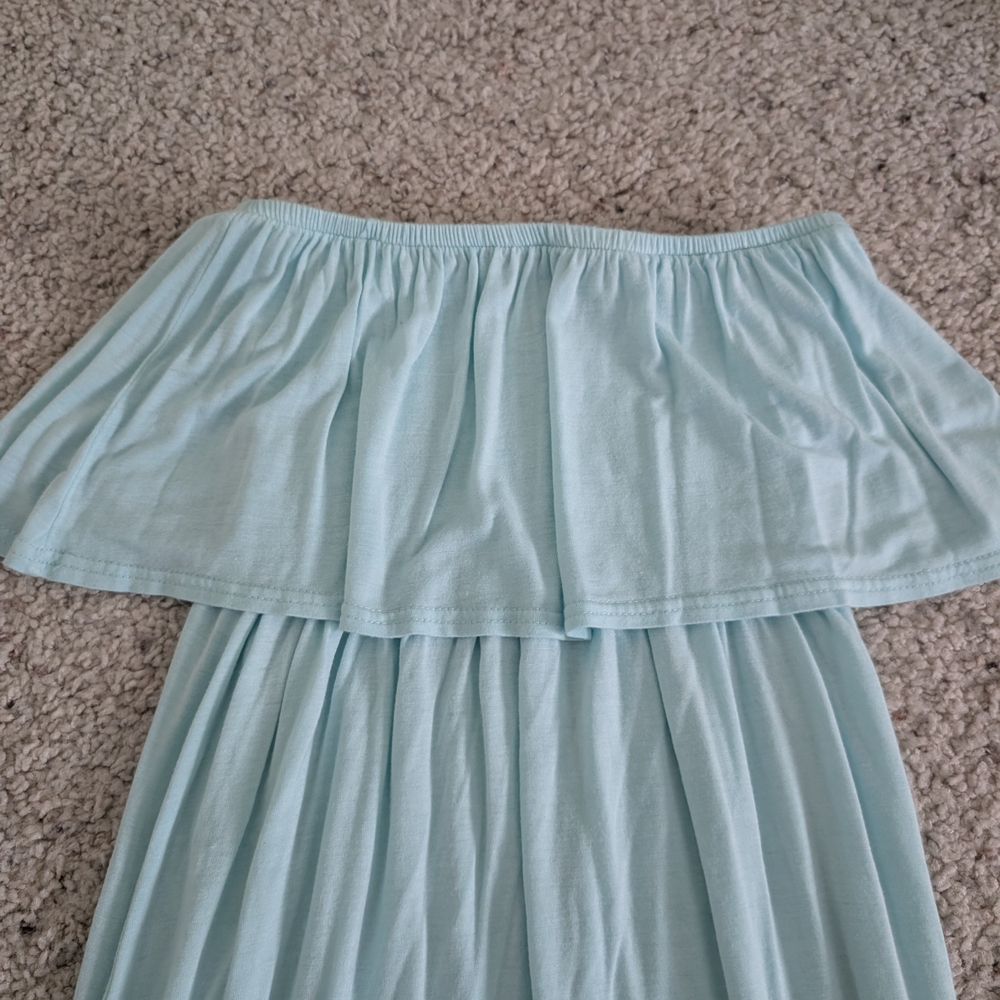 Chic Strapless Light Blue Dress